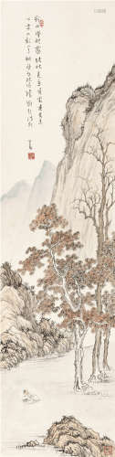 溥儒（1896～1963） 坐爱秋林 立轴 设色纸本