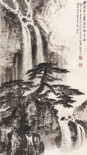 魏紫熙（1915～2002） 1979年作 飞珠散轻霞 立轴 设色纸本