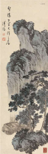 溥儒（1896～1963） 青嶂丛树 镜片 设色纸本