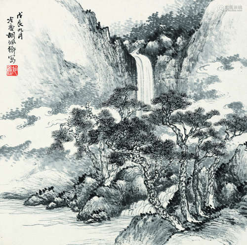 胡佩衡（1892～1965） 1928年作 山水 镜片 水墨纸本