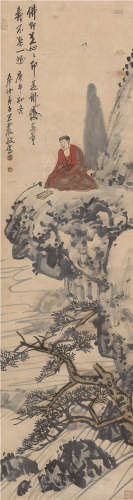 王震（1867～1938） 1930年作 无量寿佛 立轴 设色纸本