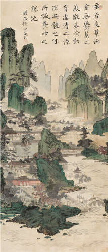 溥儒（1896～1963） 醴泉胜景图 立轴 设色绢本