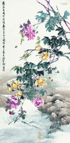 柳滨（1887～1945） 1941年作 季季有余 立轴 设色纸本