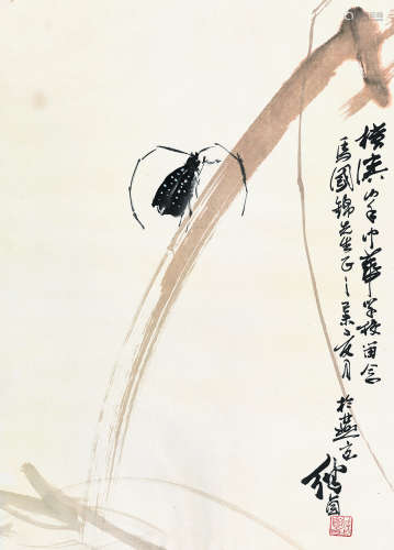 刘继卣（1918～1983） 1979年作 草虫 镜片 设色纸本