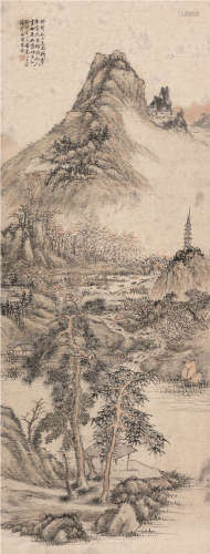 王宸（1720—1797） 1784年作 山水 立轴 设色纸本