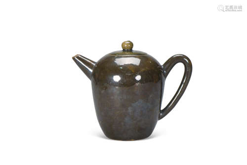 清 酱釉茶壶