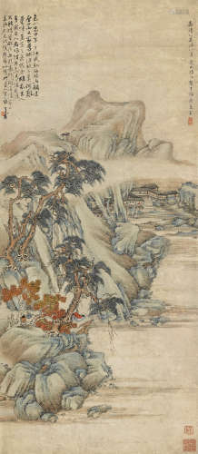 陆治（1496～1576） 秋山闲居 镜片 设色纸本