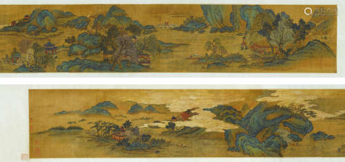上睿（1634～？） 琅琊仙阁 手卷 设色绢本