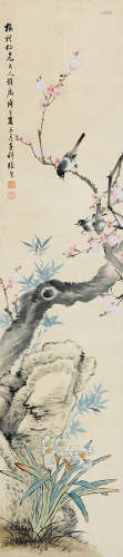 张熊（1803～1886） 喜上眉梢 立轴 设色纸本