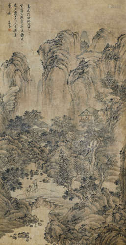 高岑（1621～1691） 蓬莱胜景 立轴 设色纸本