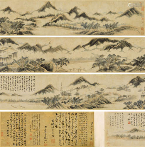黄公望（1269～1354）（传） 荆溪游山图 手卷 设色纸本