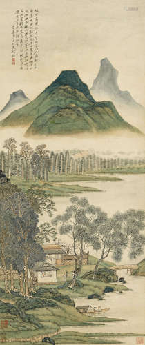 钱杜（1764～1845） 青山幽居 立轴 设色纸本