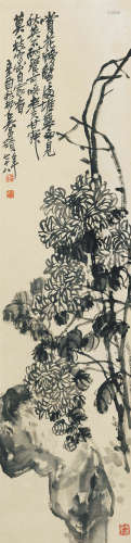 吴昌硕（1844～1927） 菊石图 立轴 水墨纸本