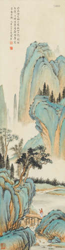 陆小曼（1903～1965） 千峰烟华 立轴 设色纸本