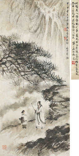 傅抱石（1904～1965） 唐人诗意图 立轴 设色纸本