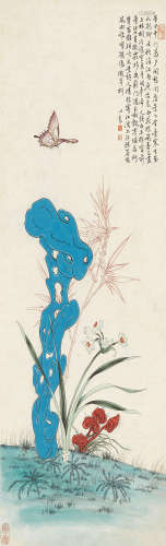 溥儒（1896～1963） 蝶恋花 立轴 设色纸本