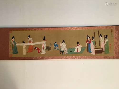 Chinese Watercolor Painting Scroll