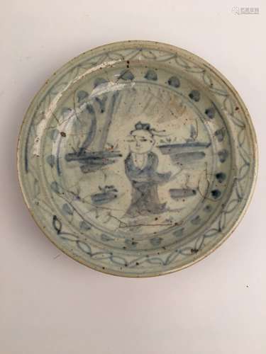 Chinese Ming Blue and White Plate