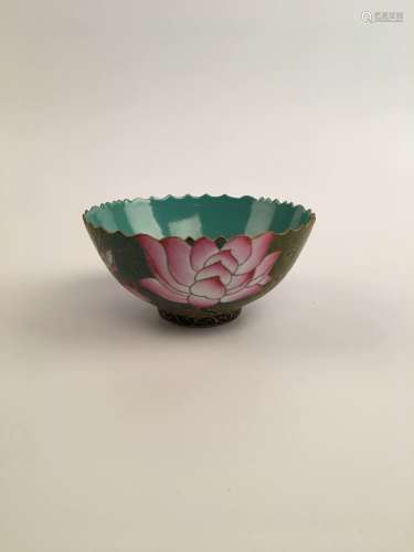 Chinese Famille Rose Lotus Porcelain Bowl