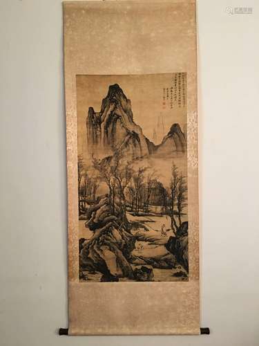 Chinese Watercolor Painting Scroll