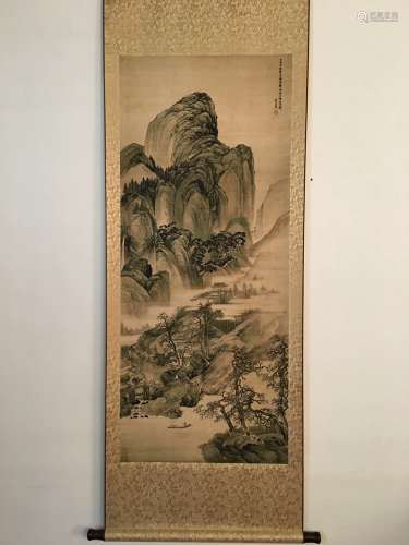 Chinese Watercolor Painting Scroll