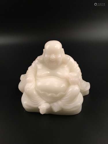 Chinese Peiking Glass Buddha Carving