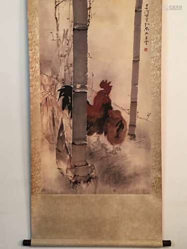 Chinese Watercolor Painting Scroll