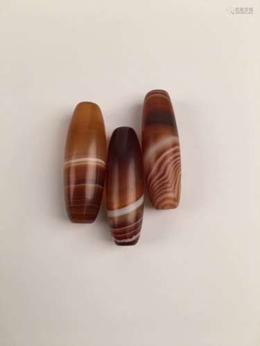 Three Pieces Agate Beads