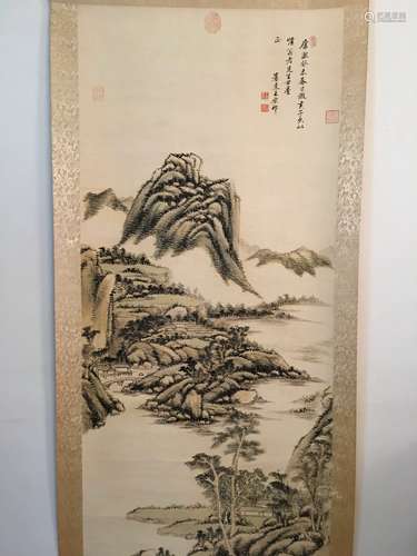 Chinese Watercolor Painting Scroll