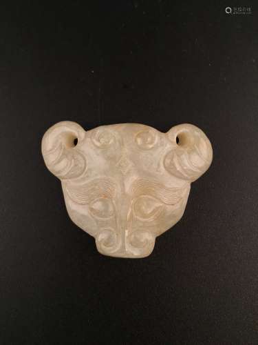 Chinese Western Zhou Jade Carved Ram Head