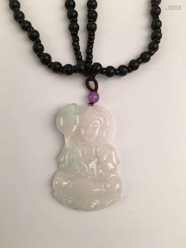 Chinese Jadeite Guanyin Necklace