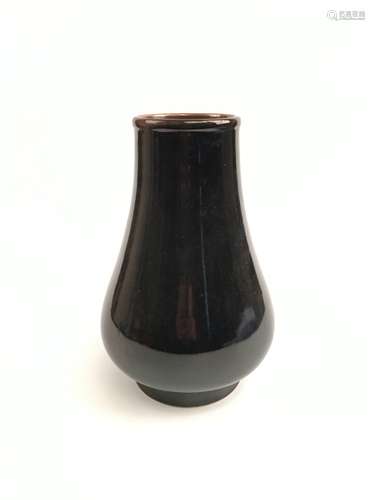 Chinese Black Glazed Porcelain Vase