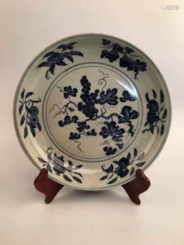 Chinese Blue and White Porcelain Plate