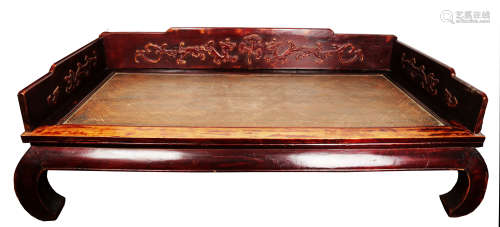 A CHINESE HONGJU WOOD 'LUOHAN BED' (LUOHANCHANG).16-17th century. Late Ming dynasty or early Qing dynasty and later..