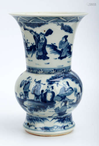 A BLUE AND WHITE PORCELAIN ZHADOU. THE BASE MARKED WITH