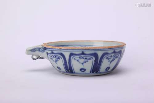 A Chinese Blue and White Porcelain Water Spoon