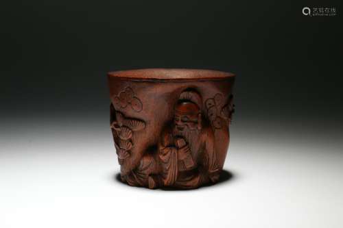 A Chinese Carved Bamboo Cup