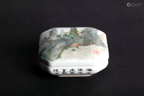 A Chinese Porcelain Box with Cover