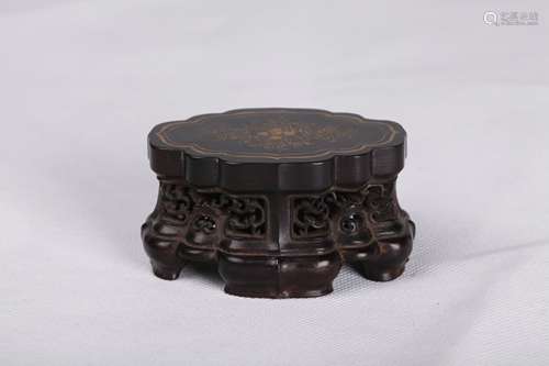 A Chinese Carved Hardwood Stand