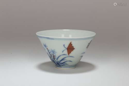 A Chinese Dou-Cai Porcelain Cup