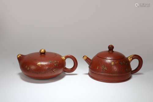 Two Chinese Yixing Clay Tea Pots