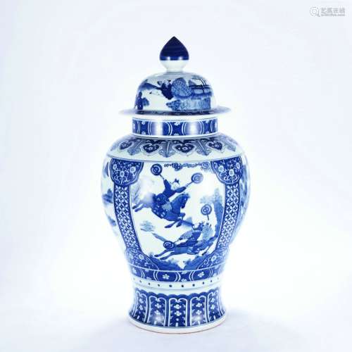 A Chinese Blue and White Porcelain Jar with Cap