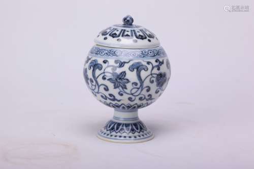 A Chinese Blue and White Porcelain Jar with Cap