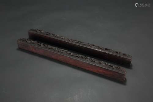 A Chinese Carved Rosewood Paper Weight