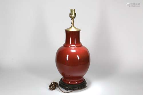 A Chinese Red Glazed Porcelain Vase