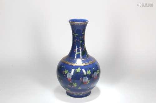 A Chinese Blue Glazed Porcelain Vase