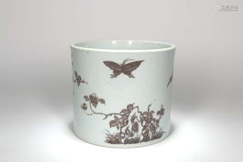 A Chinese Porcelain Brush Pot