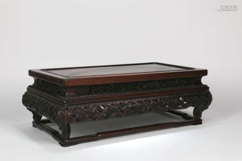 A Chinese Carved Hardwood Low Table