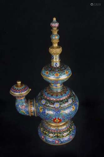 A CLOISONNE ENAMEL BEN PAKISTAN POT