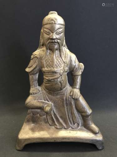 A BRONZE FIGURE OF GUANGONG